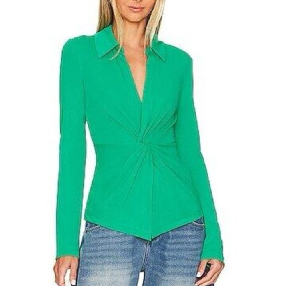 NWT L'Academie The Amarine Top in Green - Size S